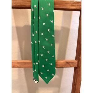Omega Tie Green Clover Print Necktie polyester St. Patrick’s